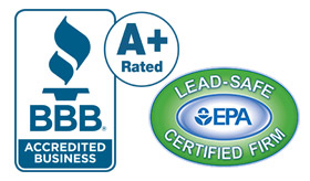 Better Business Bureau A+ Rated and Lead-Safe Certified EPA Logos