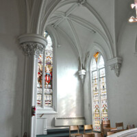 St. Peter Cleveland - Catholic Church in Downtown Cleveland, Ohio was painted by Paint Medics Inc. Painter serving the Northeast Ohio with professional painting, refinishing and wood staining services